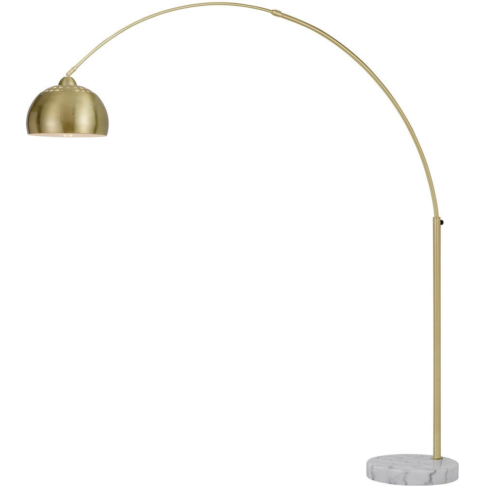 Af Lighting Orb Brushed Gold Metal 100 Watt 1 Light Floor Lamp With Metal Shade And Marble Base in dimensions 1000 X 1000