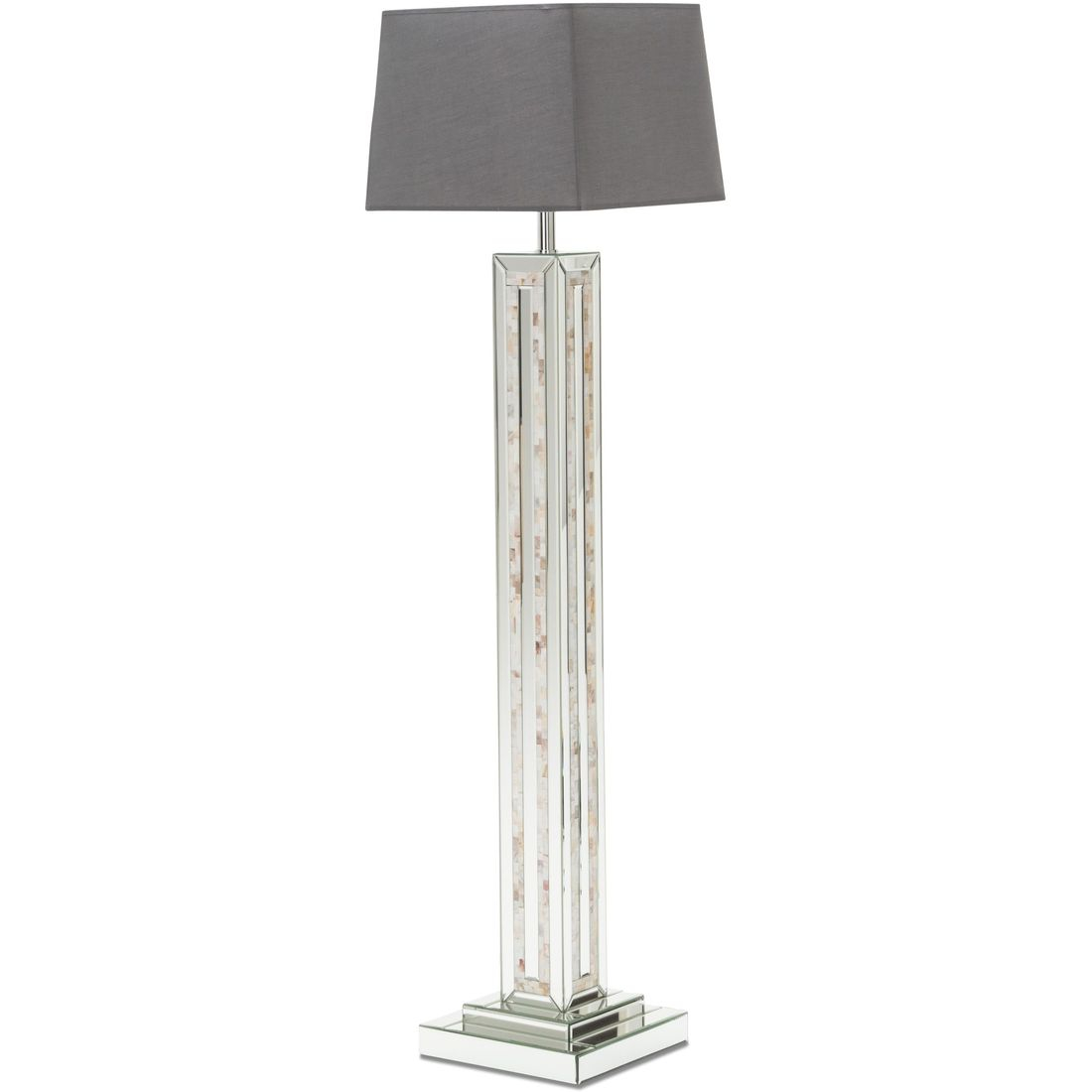 Aico Montreal Mirrored Floor Lamp With Crystal Accents L190 regarding measurements 1100 X 1100