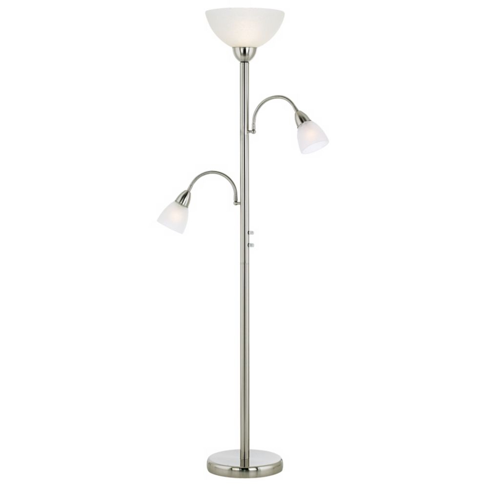 Alexei Brushed Nickel Gooseneck Torchiere Floor Lamp with regard to dimensions 1000 X 1000