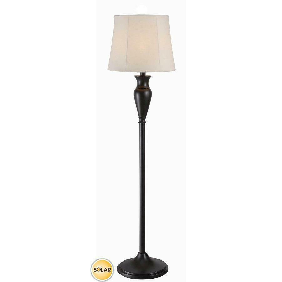 Allen Roth Caden 56 Bronze Solar 3 Way Shaded Floor Lamp With Fabric Shade with proportions 900 X 900