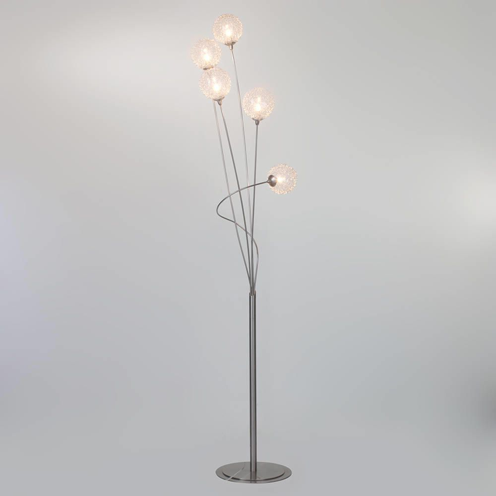 Allium Floor Lamp 5 Light Satin Nickel inside size 1000 X 1000