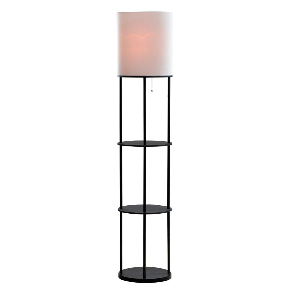 Alsy 63 In Brushed Nickel Oval Etagere Floor Lamp inside size 1000 X 1000