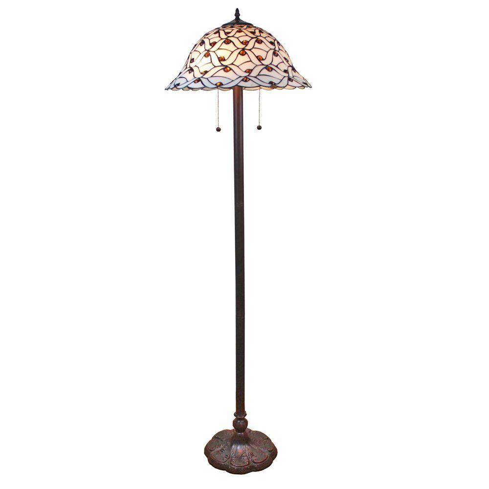 Amora Lighting 61 In Tiffany Style Jeweled Design Glass Pearl Floor Lamp pertaining to measurements 1000 X 1000