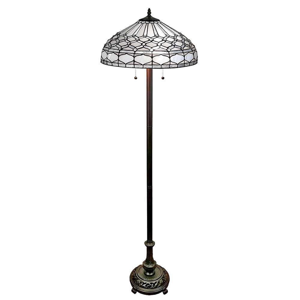 Amora Lighting 62 In Royal White Tiffany Style Floor Lamp in size 1000 X 1000
