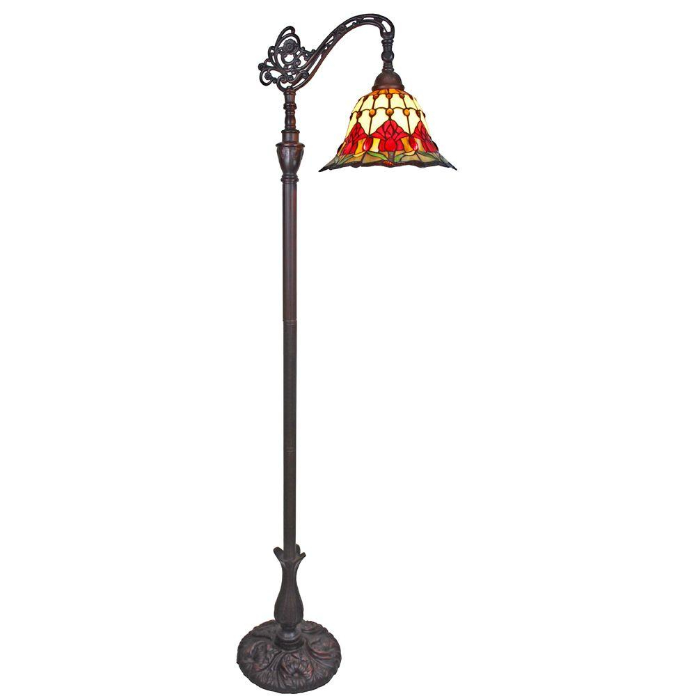 Amora Lighting 62 In Tiffany Style Tulips Reading Floor Lamp inside proportions 1000 X 1000
