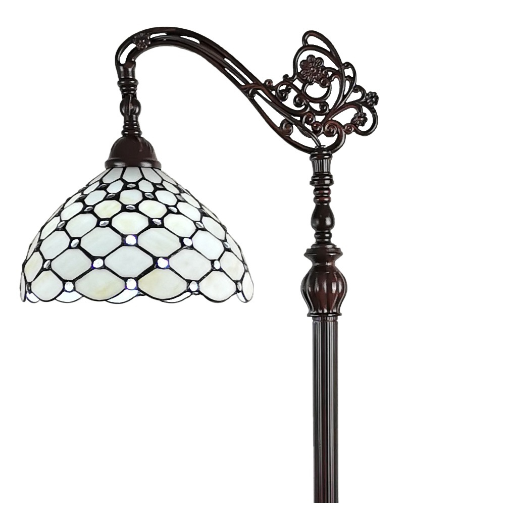 Amora Lighting Am028fl12b Tiffany Style 62 Inch Jeweled Reading Floor Lamp for dimensions 1008 X 1008