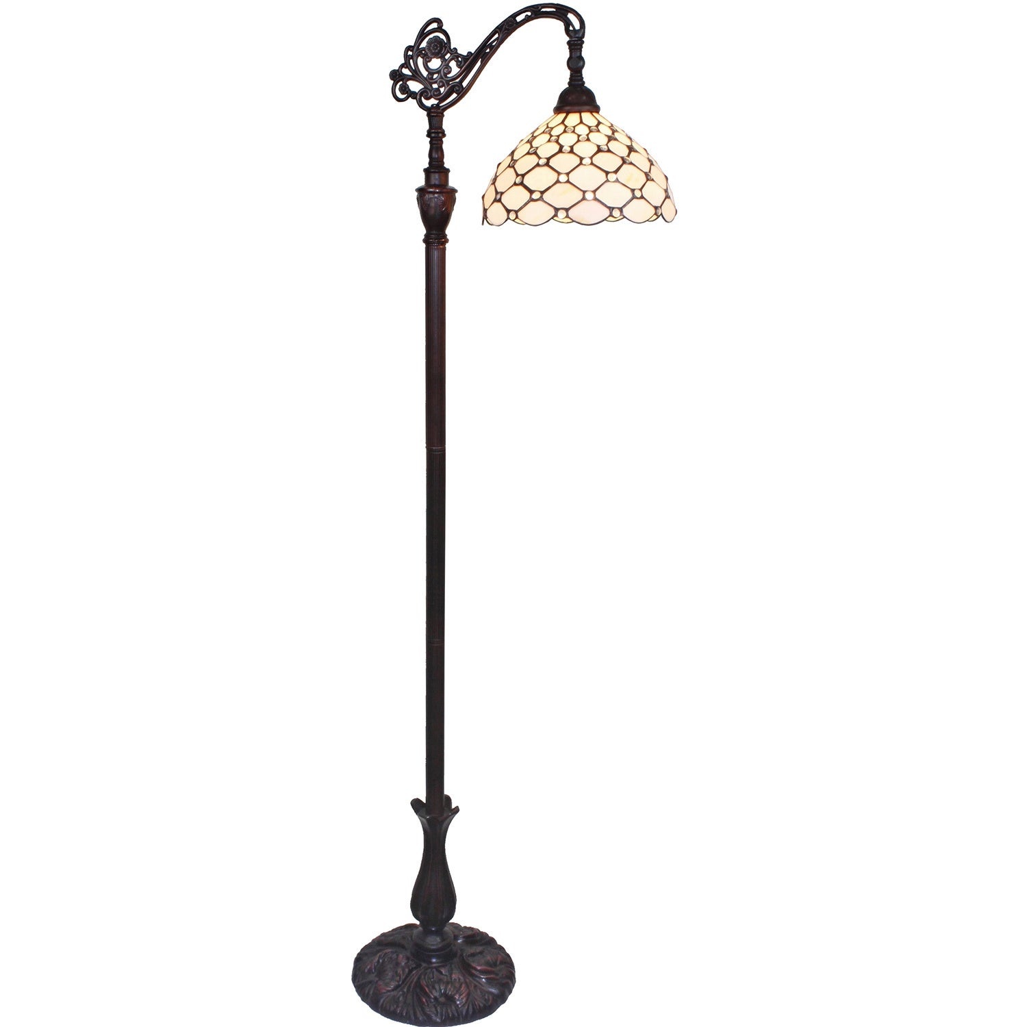 Amora Lighting Tiffany Style 62 Inch Jeweled Reading Floor Lamp regarding size 1500 X 1500