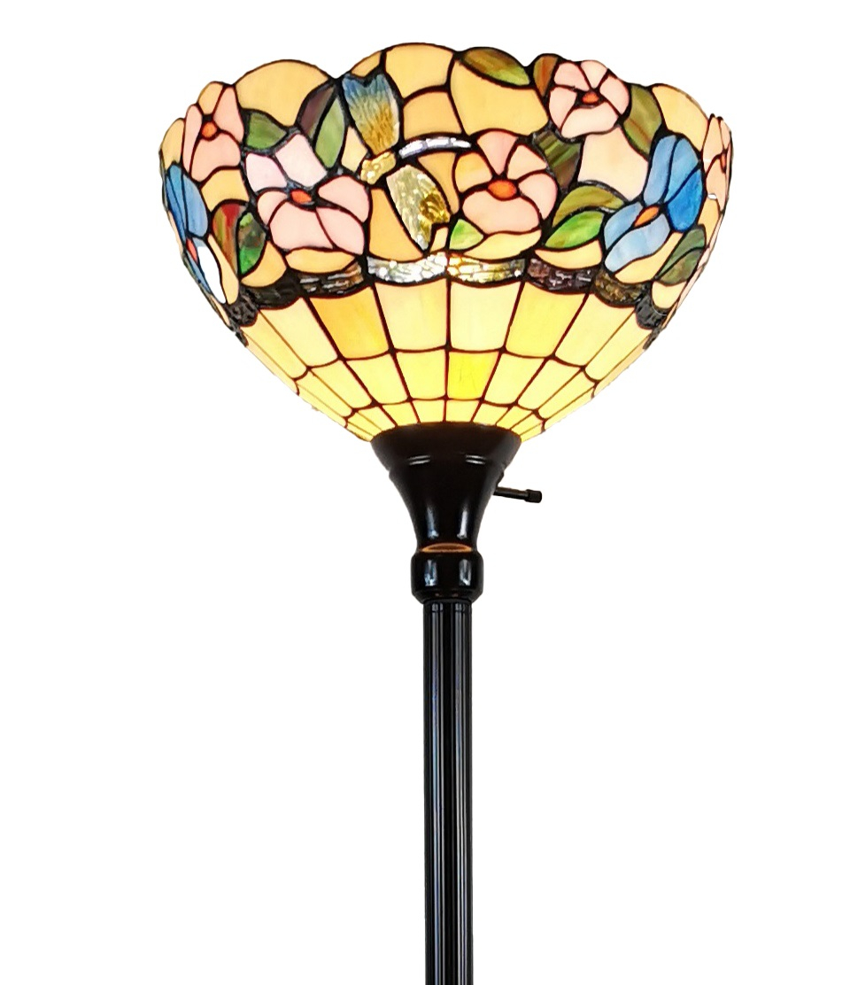 Amora Lighting Tiffany Style Am023fl14b Hummingbirds Floral Torchiere Floor Lamp 70 Inches Tall inside sizing 960 X 1112