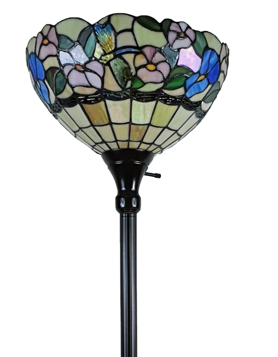 Amora Lighting Tiffany Style Am023fl14b Hummingbirds Floral Torchiere Floor Lamp 70 Inches Tall throughout measurements 936 X 1200