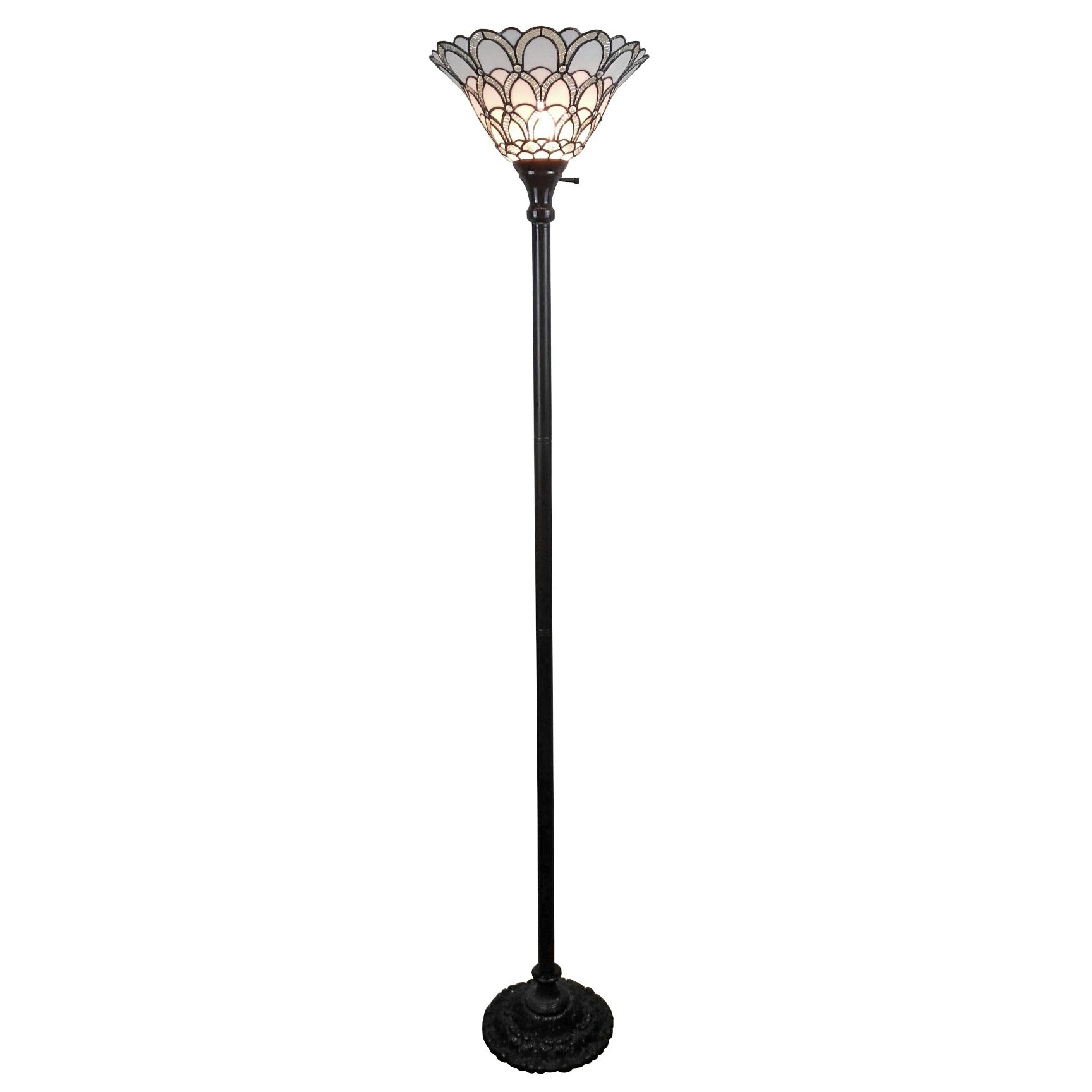 Amora Lighting Tiffany Style Jewel 72 Inch Floor Torchiere Lamp with sizing 1728 X 1728