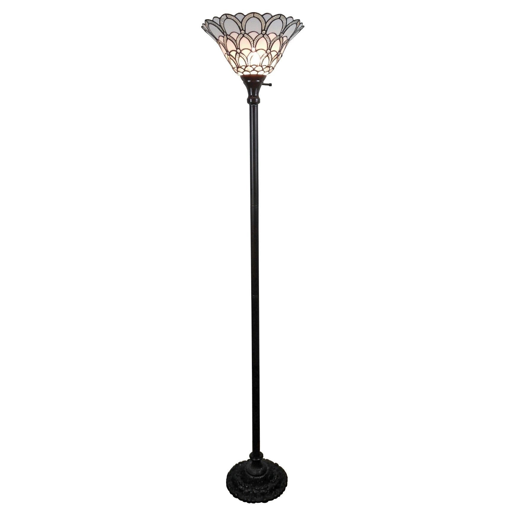 Amora Lighting Tiffany Style Jewel 72 Inch Floor Torchiere Lamp within measurements 1728 X 1728