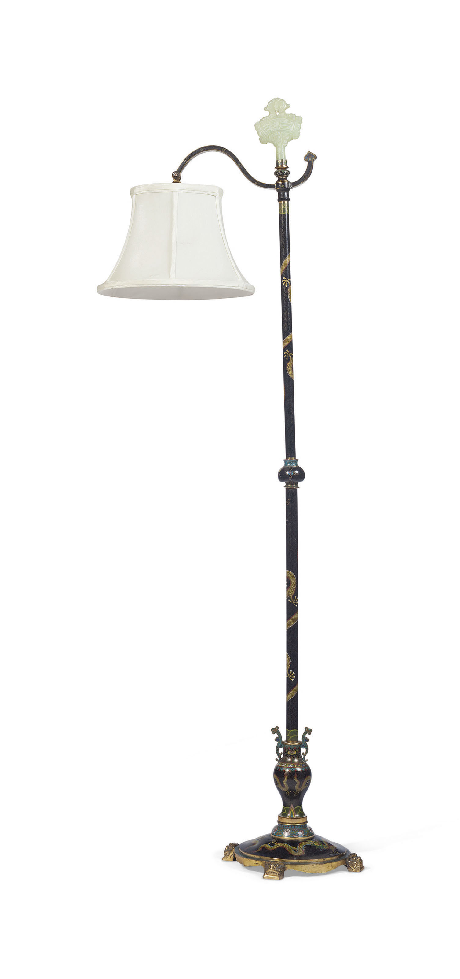 An American Gilt Bronze And Cloisonn Enamel Floor Lamp within dimensions 1506 X 3200