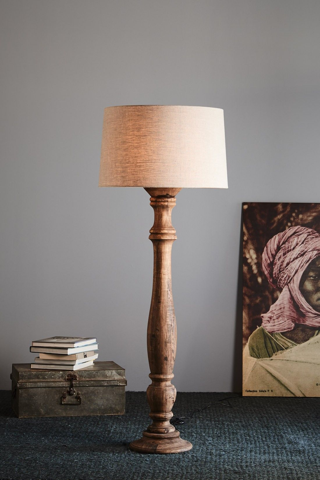 An Elegant Candlestick Style Turned Wood Floor Lamp In A intended for proportions 1100 X 1652