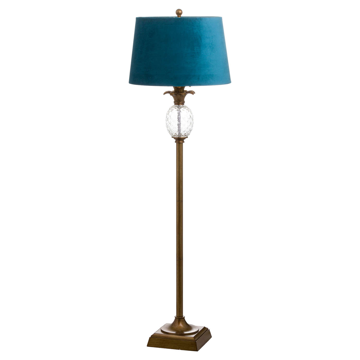 Ananas Glass Pinapple Floor Lamp With Emerald Velvet Shade for sizing 1500 X 1500