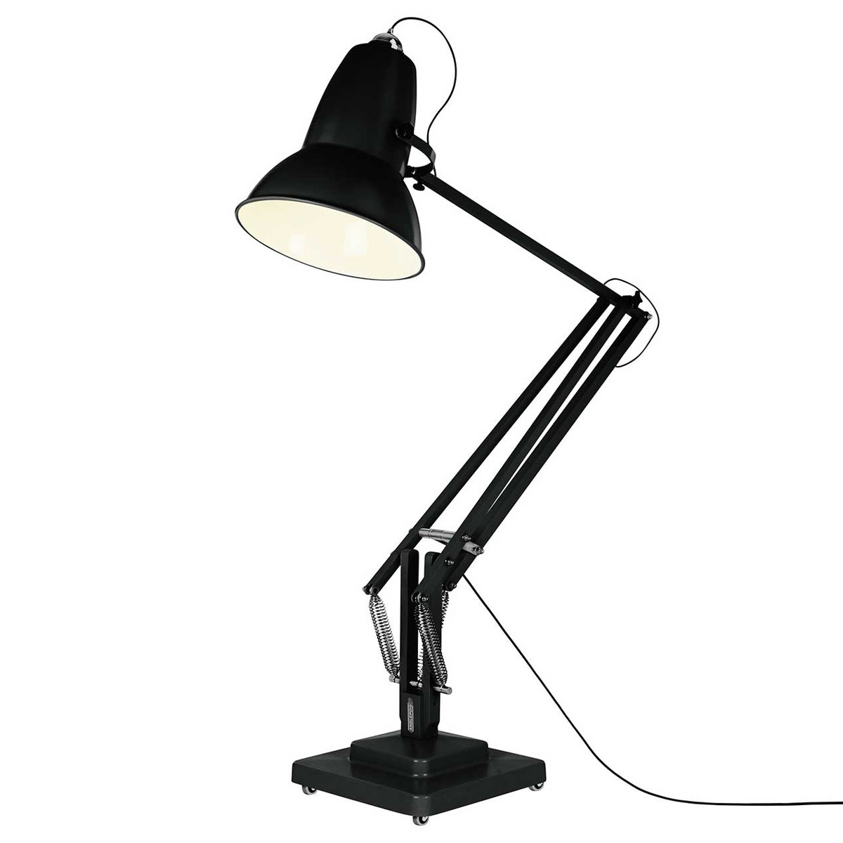 Anglepoise Original 1227 Giant Floor Lamp Cable Black Jet Black Satin Finished in proportions 1200 X 1200