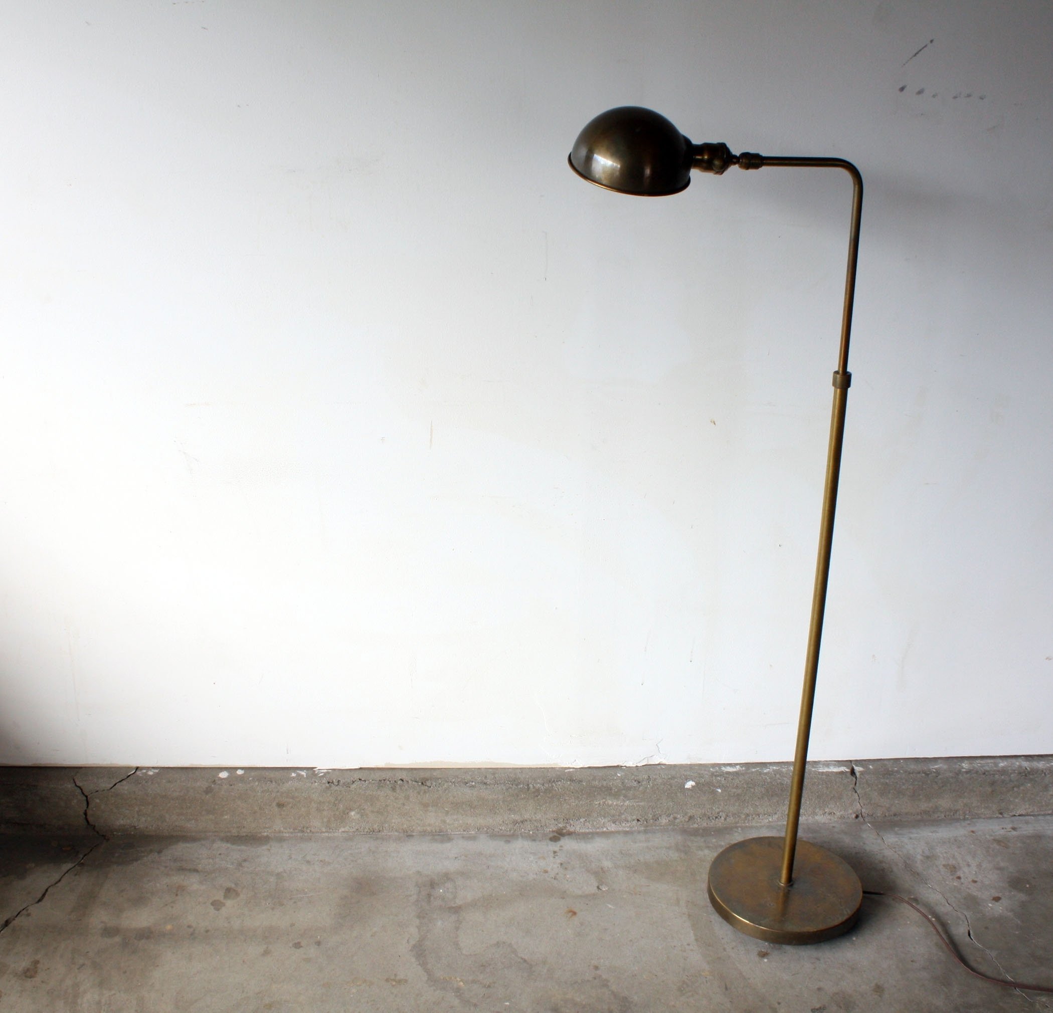 Antique 1940s Adjustable Brass Pharmacy Floor Lamp Manly for dimensions 2100 X 2021