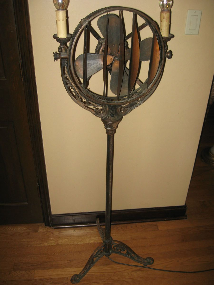 Antique Art Deco Funeral Parlor Floor Lamp Fan On Popscreen pertaining to size 900 X 1200