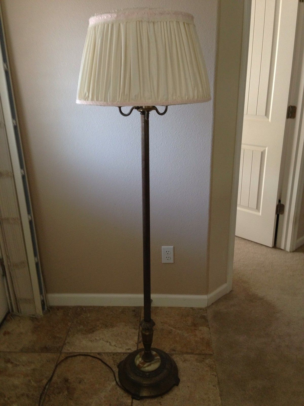 Antique Candelabra Torchiere Floor Lamp With Marble Base for proportions 1200 X 1600