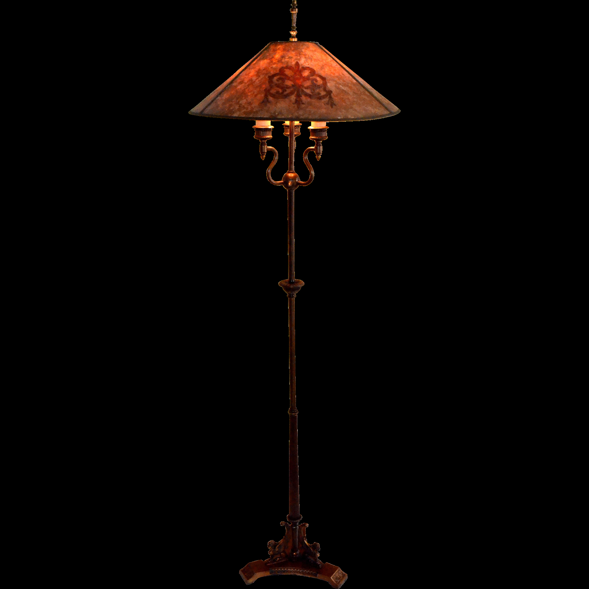 Antique Floor Lamp With Mica Shade Signed Mutual Sunset Lamp Co regarding dimensions 2048 X 2048