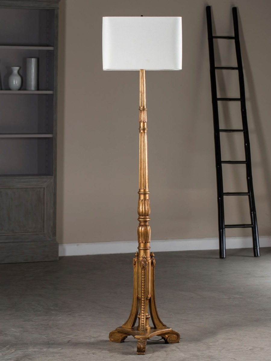 Antique French Louis Xvi Gilt Wood Candle Stand Floor Lamp Circa 1900 in proportions 900 X 1200