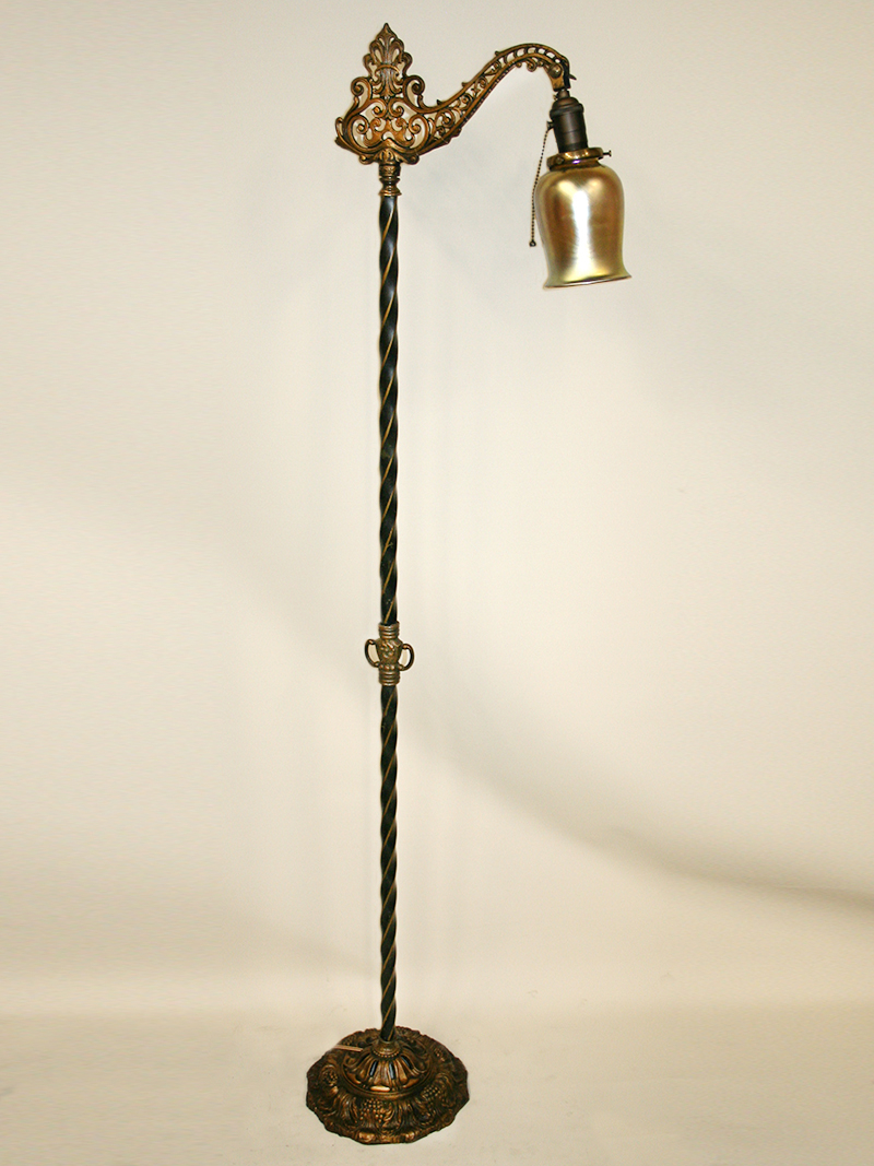 Antique Gold Black Art Nouveau Style Bridge Floor Lamp C 1920 in sizing 800 X 1067