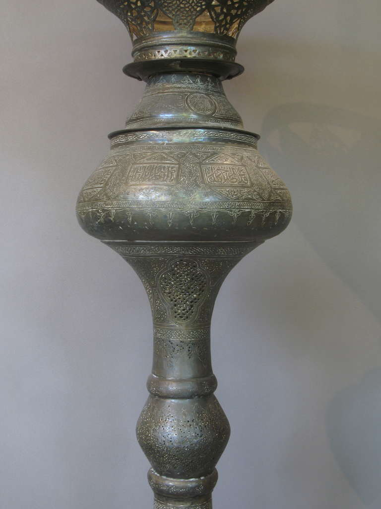Antique Oriental Brass Floor Lamp with dimensions 768 X 1024
