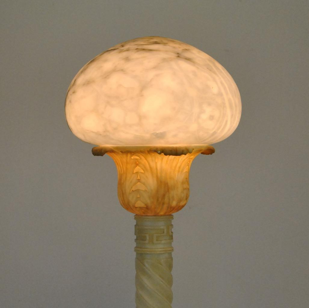 Antique Turn Of The Century Alabaster Floor Lamp with regard to measurements 1027 X 1024
