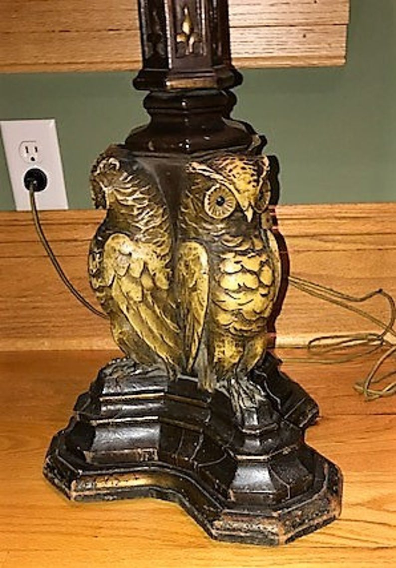 Antique Wooden Owl Pianofloor Lamp intended for size 794 X 1138