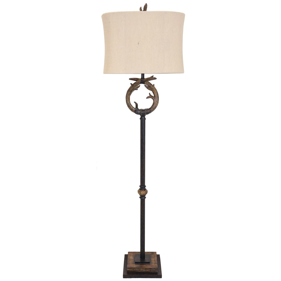 Antler Floor Lamp With Custom Fabric Shade throughout measurements 960 X 960