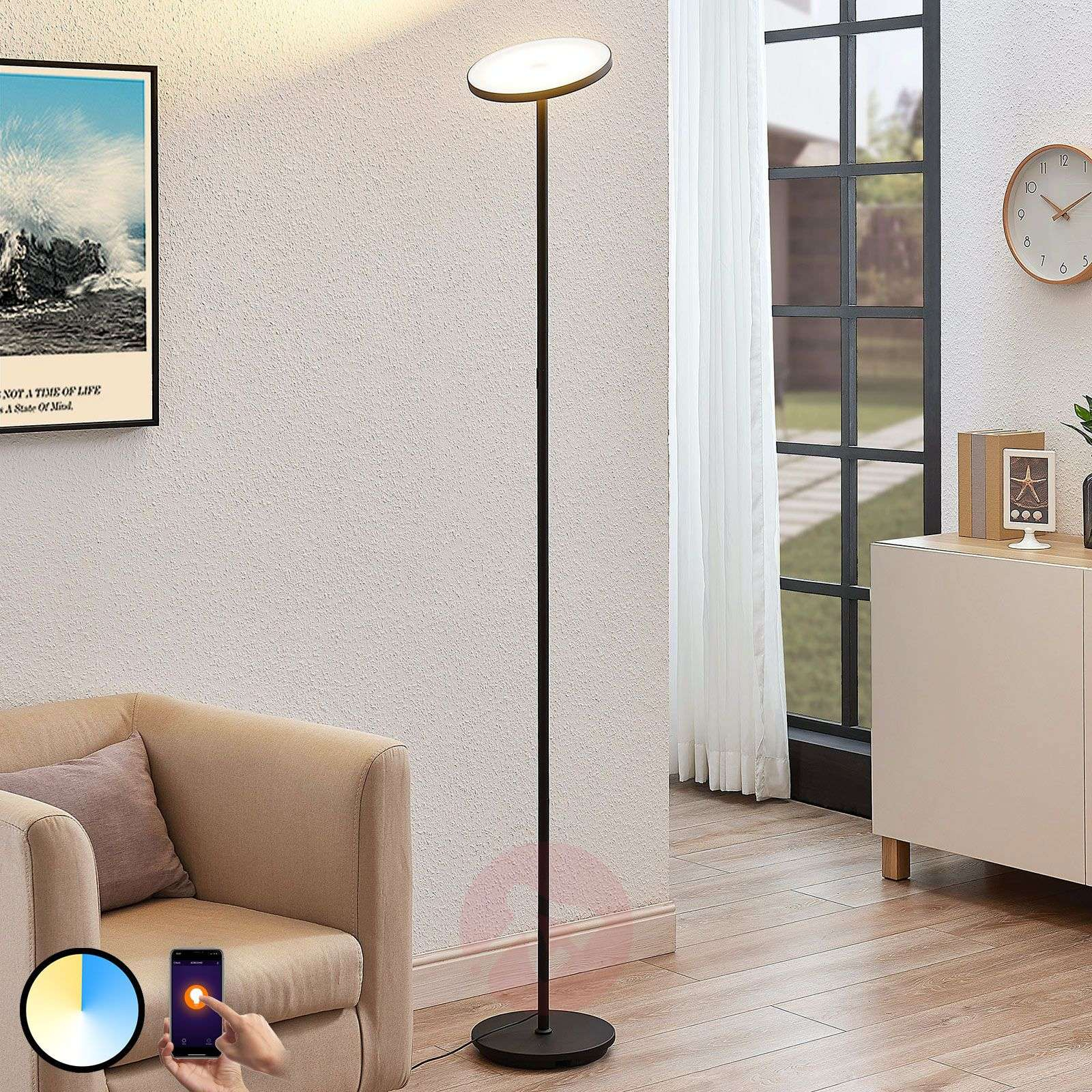 Arcchio Manon Led Floor Lamp App Control Black in proportions 1600 X 1600