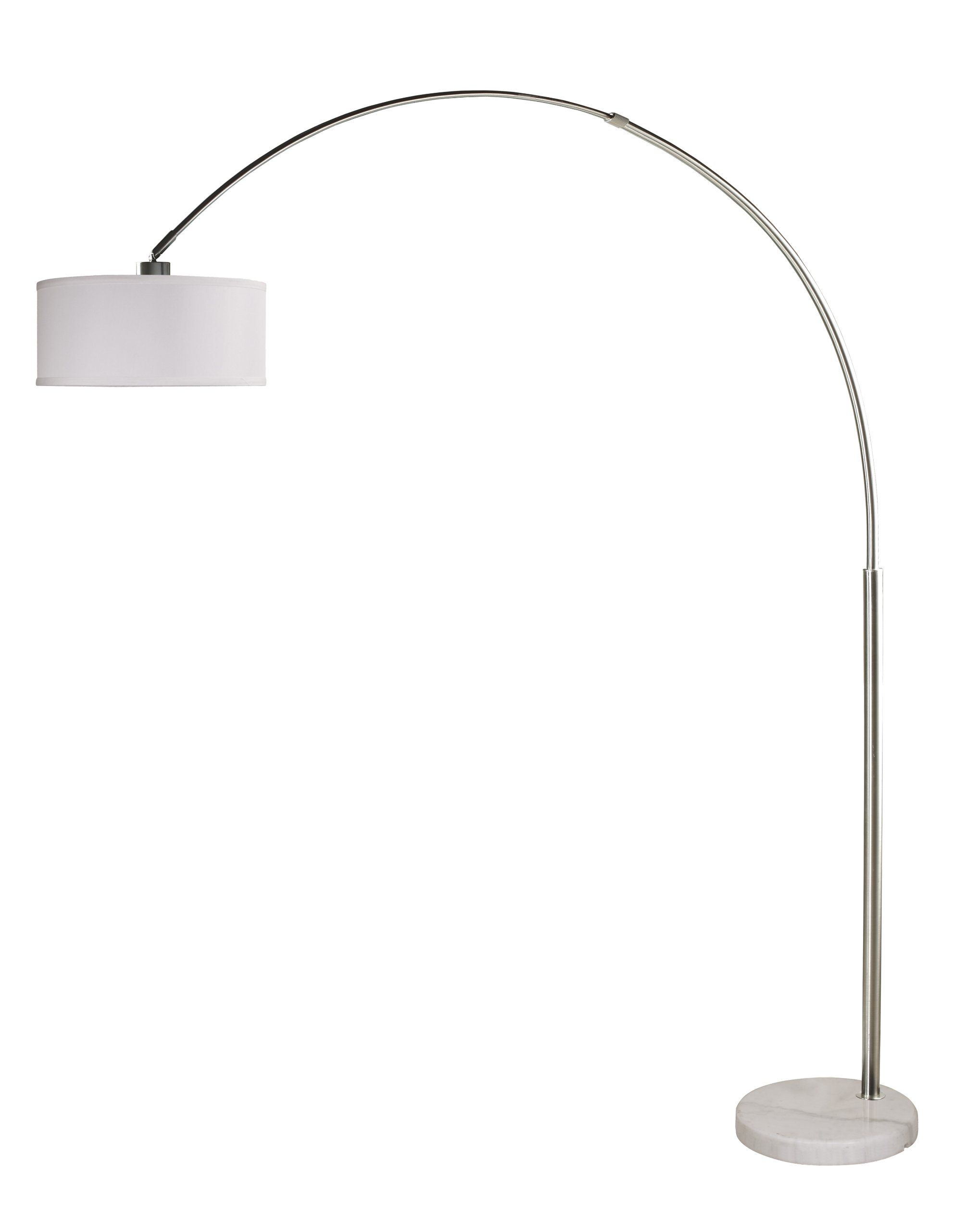 Arch Floor Lamp Stainless Steel Marble Base White Linen intended for proportions 1984 X 2560