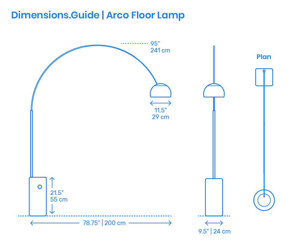 Arco Floor Lamp Dimensions Drawings Dimensionsguide for size 1000 X 800