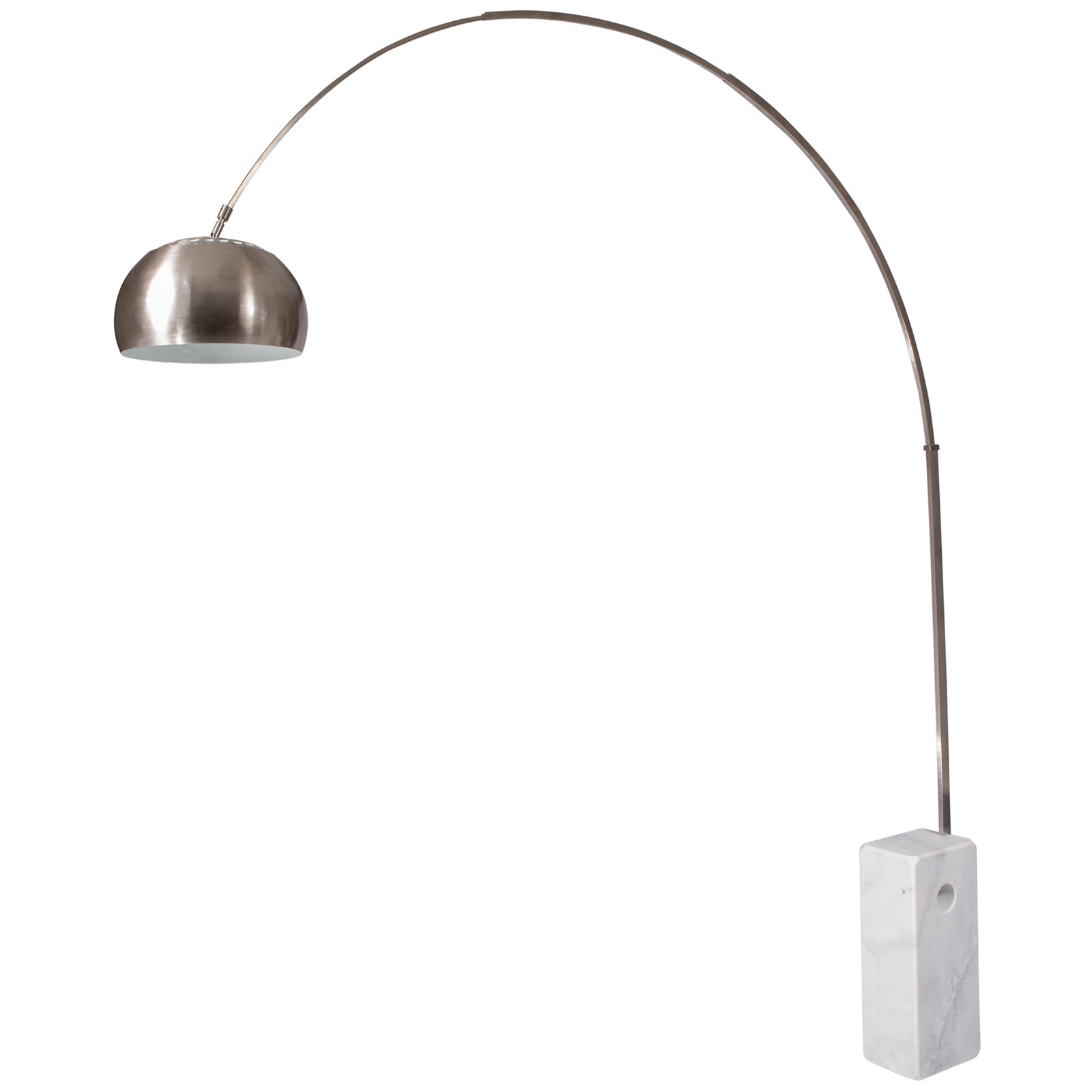 Arco Floor Lamp With Marble Cube Base In White in size 1600 X 1600