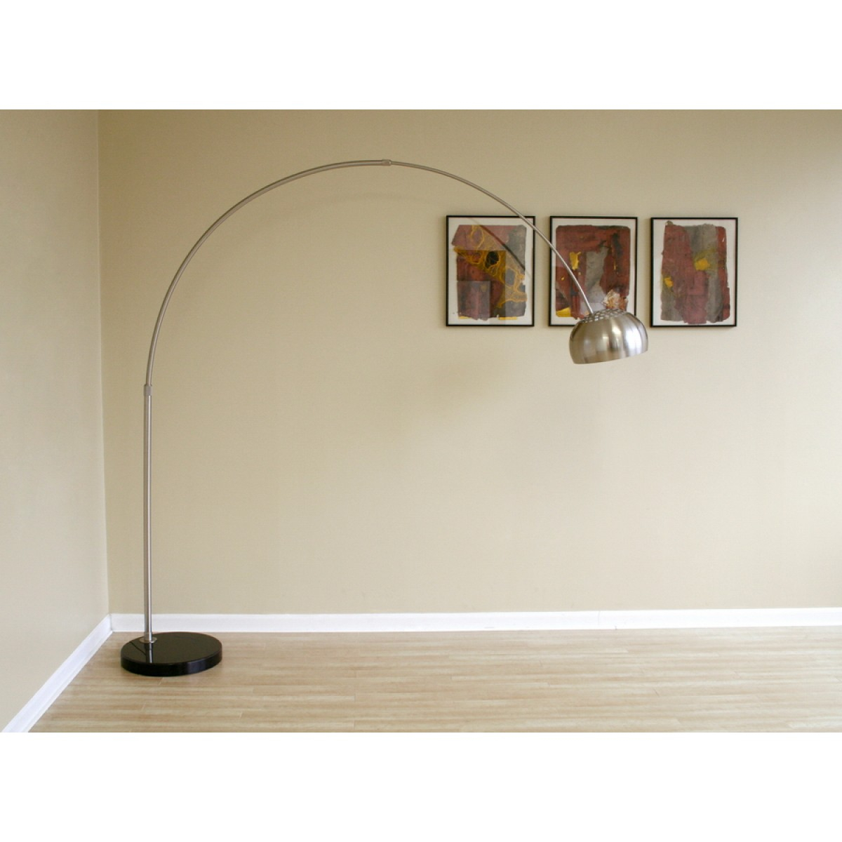 Arco Style Floor Lamp Black Roundflat Marble Base with measurements 1200 X 1200