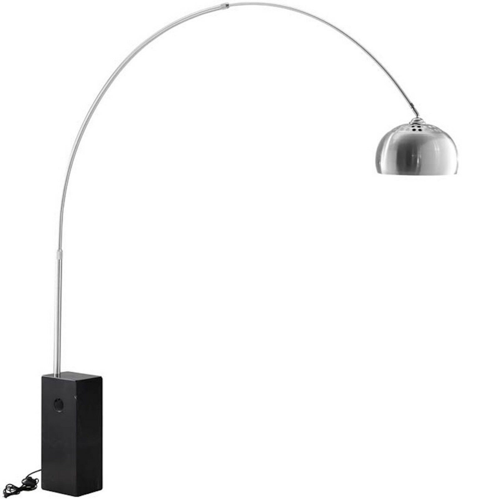 Arco White Or Black Marble Floor Lamp Adjustable Round Nickel Plated Steel Stem regarding proportions 1600 X 1600
