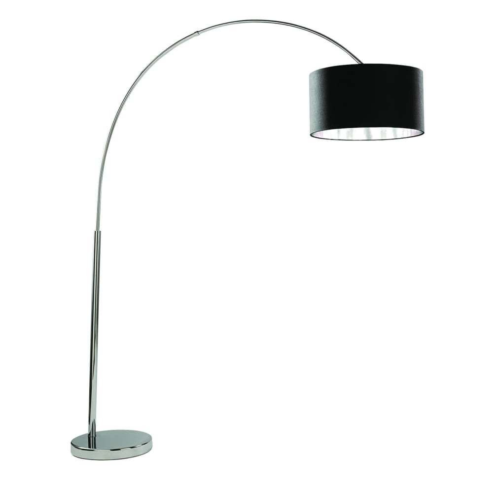 Arcs Curved Chrome Floor Lamp With Black Shade in sizing 1000 X 1000