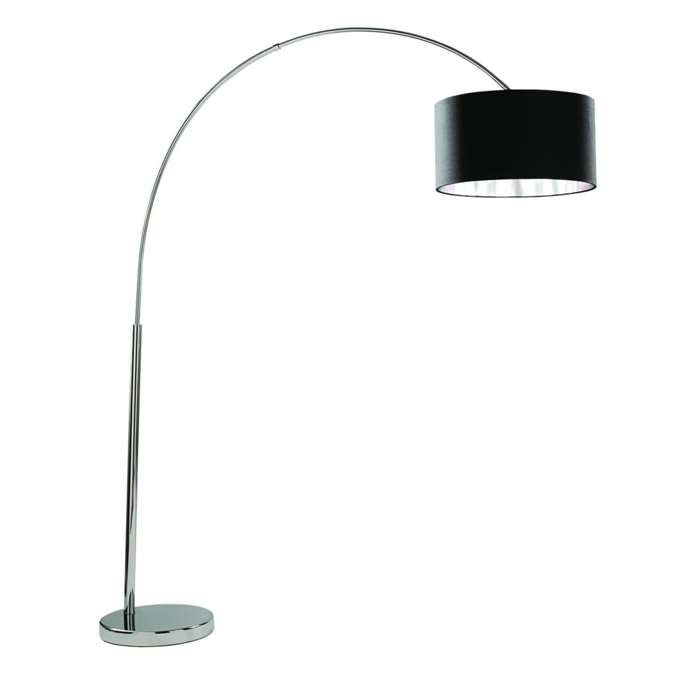 Arcs Curved Chrome Floor Lamp With Black Shade pertaining to sizing 1000 X 1000