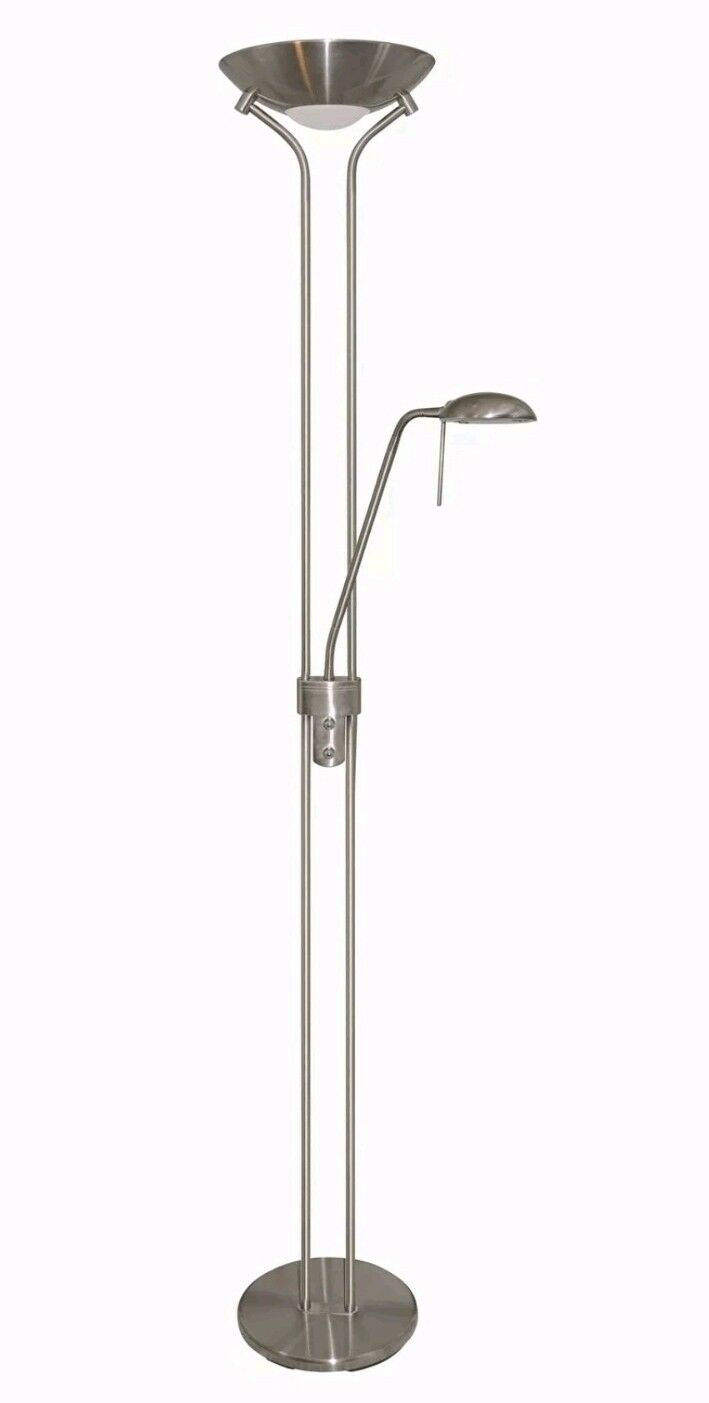 Argos Home Father And Child Uplighter 180cm Floor Lamp Brushed Chrome pertaining to size 709 X 1403