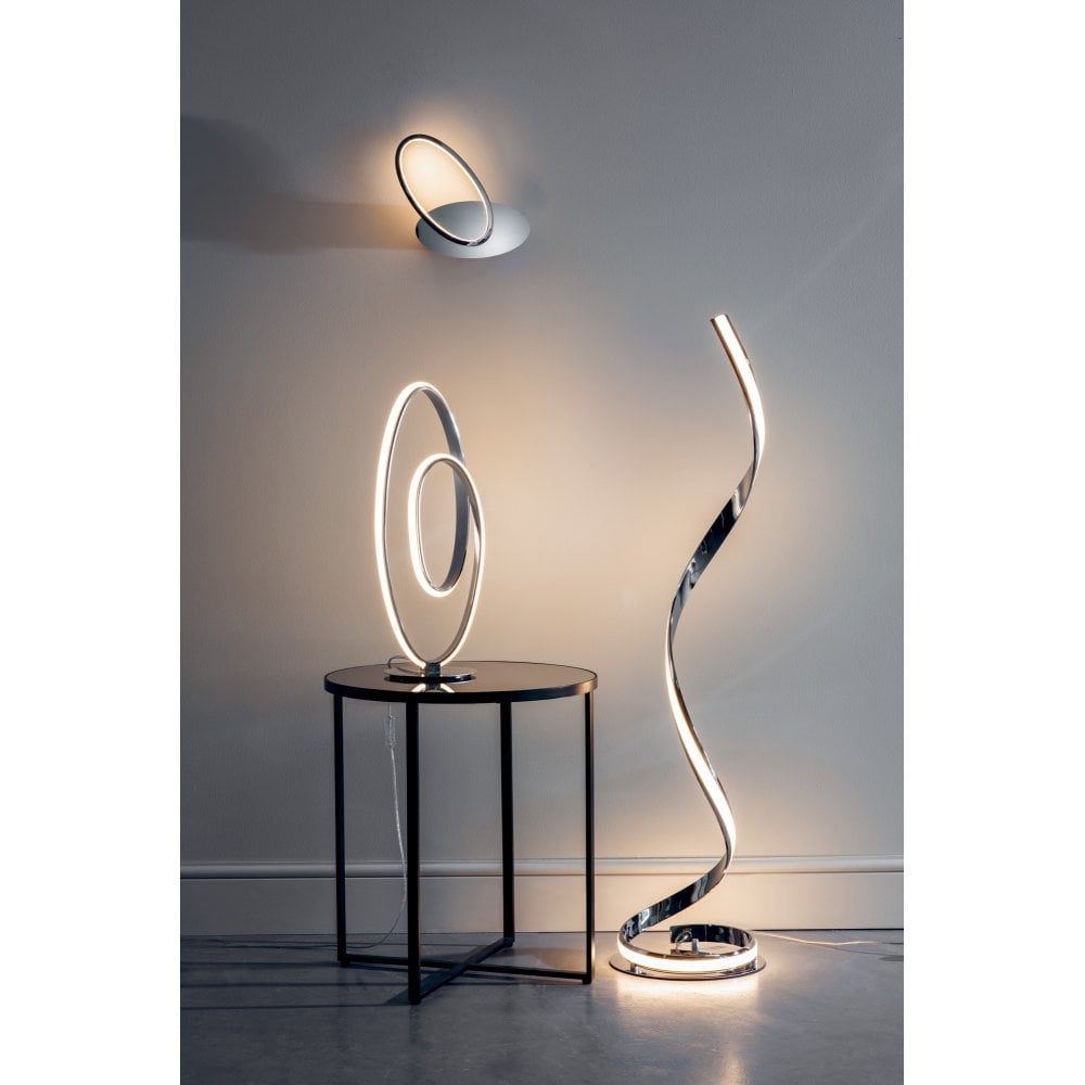 Aria Floor Lamp Chrome Curves Contemporary Led throughout proportions 1000 X 1000