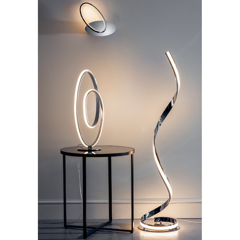 Aria Led Swirl Floor Lamp Chrome Effect Plate White Acrylic with measurements 1000 X 1000