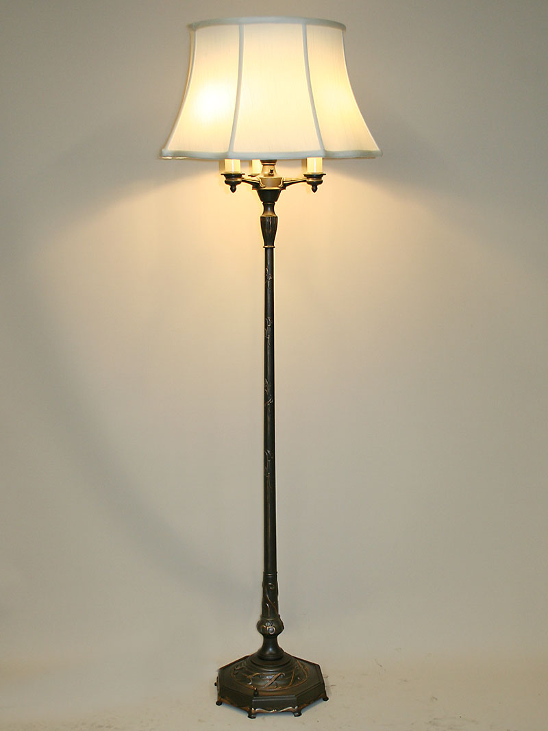 Art Deco Art Nouveau Six Way Floor Lamp W Vine Details C 1930 throughout proportions 800 X 1067