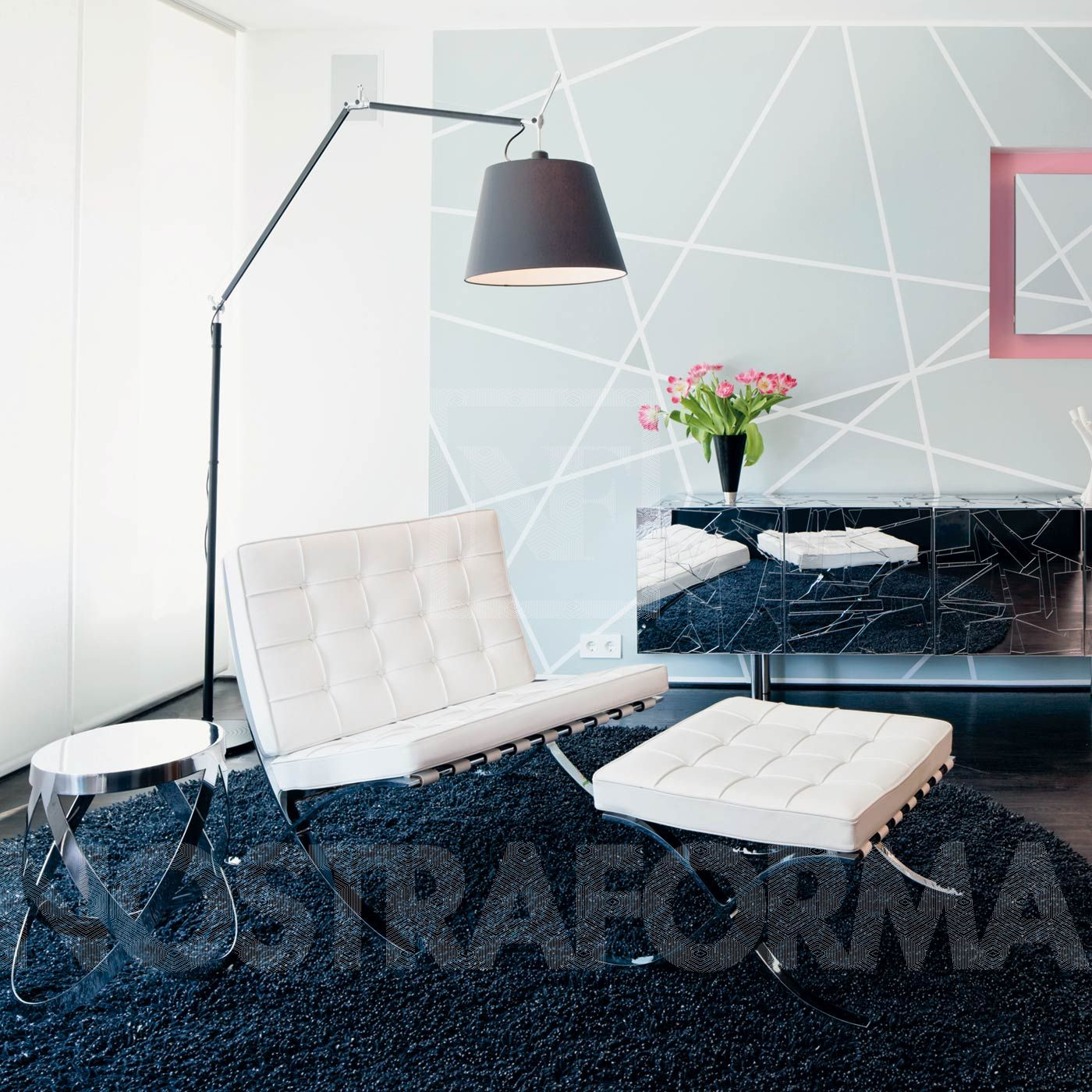 Artemide Tolomeo Mega Black Led Floor Lamp intended for proportions 1400 X 1400