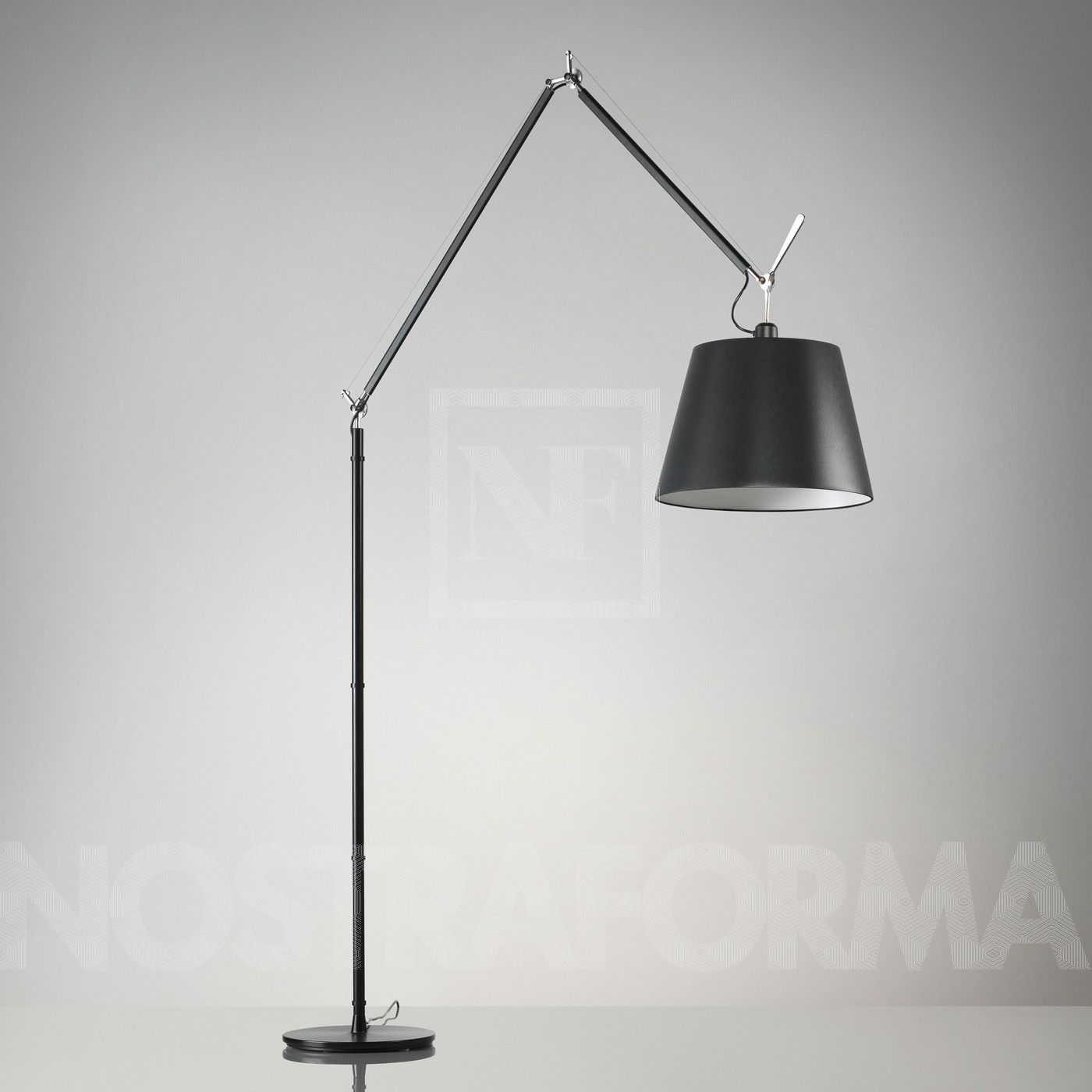 Artemide Tolomeo Mega Black Led Floor Lamp regarding size 1400 X 1400