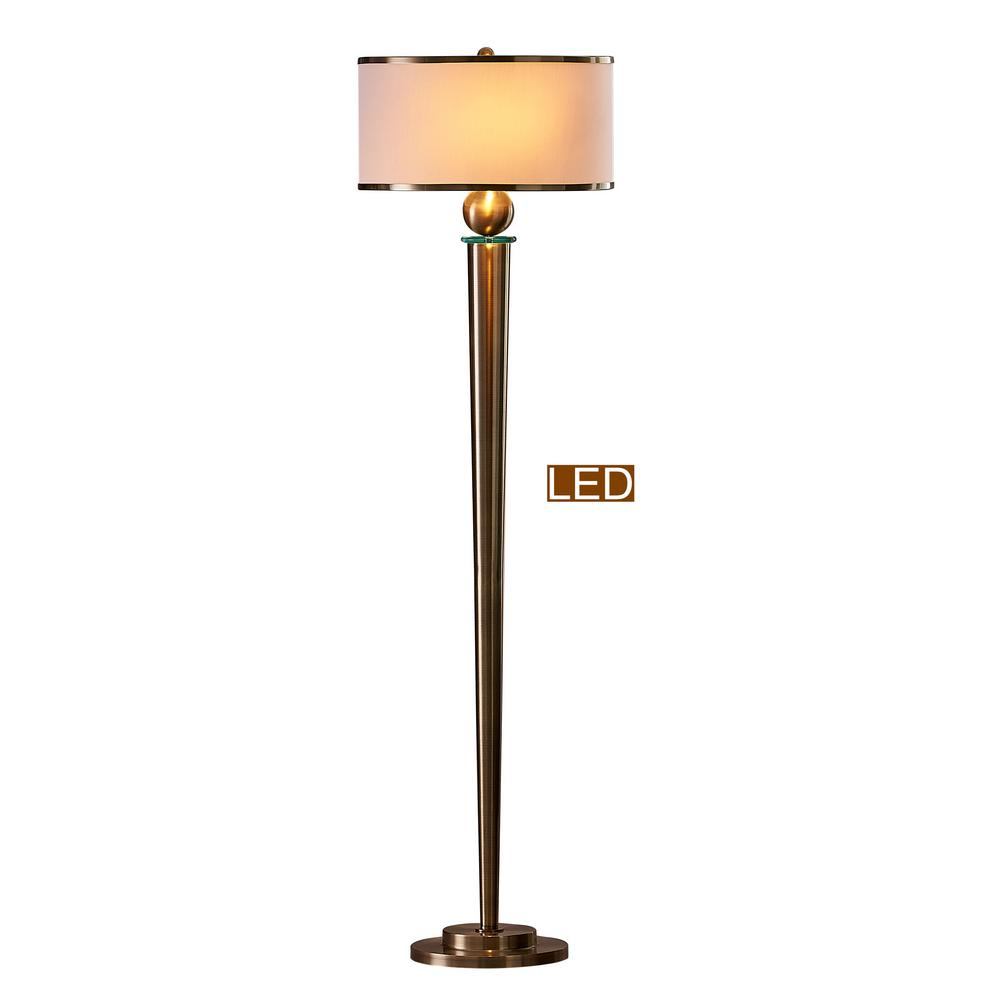 Artiva 63 In Antique Satin Brass Venetian Led Floor Lamp with regard to proportions 1000 X 1000