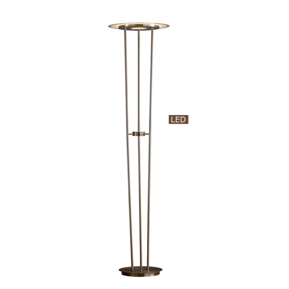 Artiva 72 In Satin Nickel Luciano Led Torchiere Floor Lamp Touch Dimmer intended for sizing 1000 X 1000