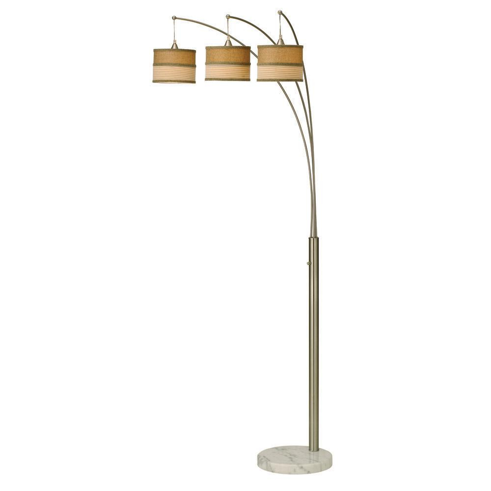 Artiva 86 In Contemporary 3 Arc Brushed Steel Floor Lamp With Marble Base And Dimmer Switch throughout dimensions 1000 X 1000