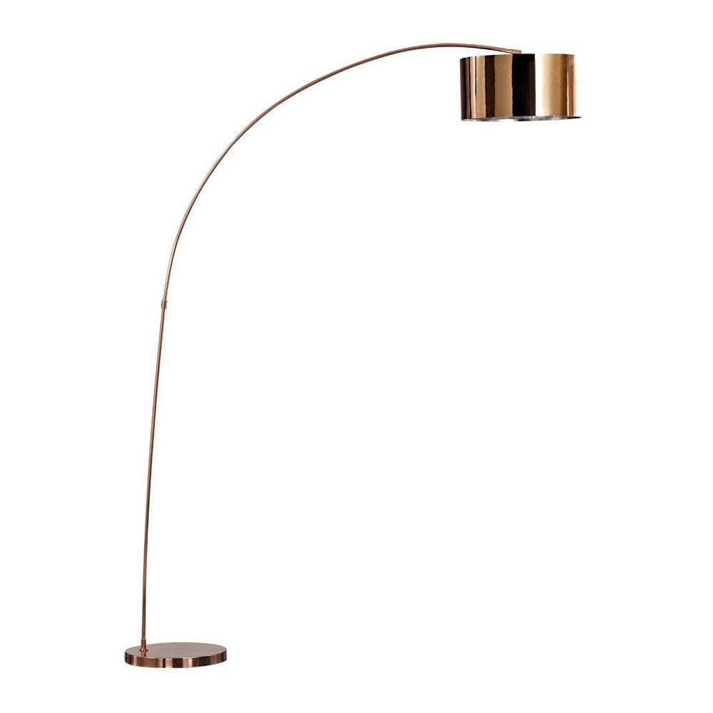 Artiva Adelina 81 In Rose Copper Led Arched Floor Lamp in sizing 1000 X 1000