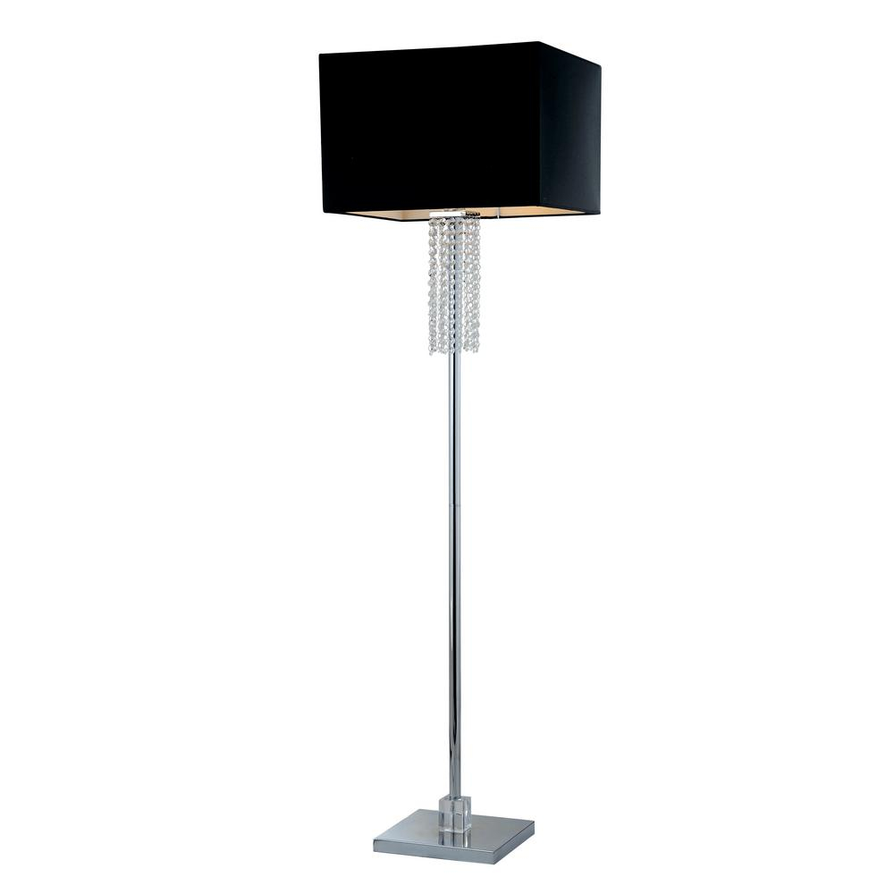 Artiva Adelyn 63 In Square Modern Chrome And Black Crystal Floor Lamp with size 1000 X 1000