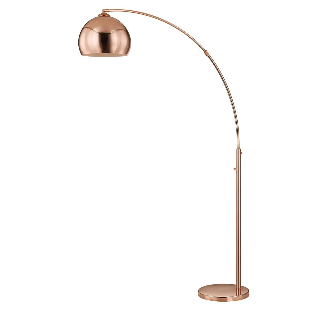 Artiva Alrigo Rose Copper 80 In Led Arched Dimmable Floor Lamp throughout size 1000 X 1000