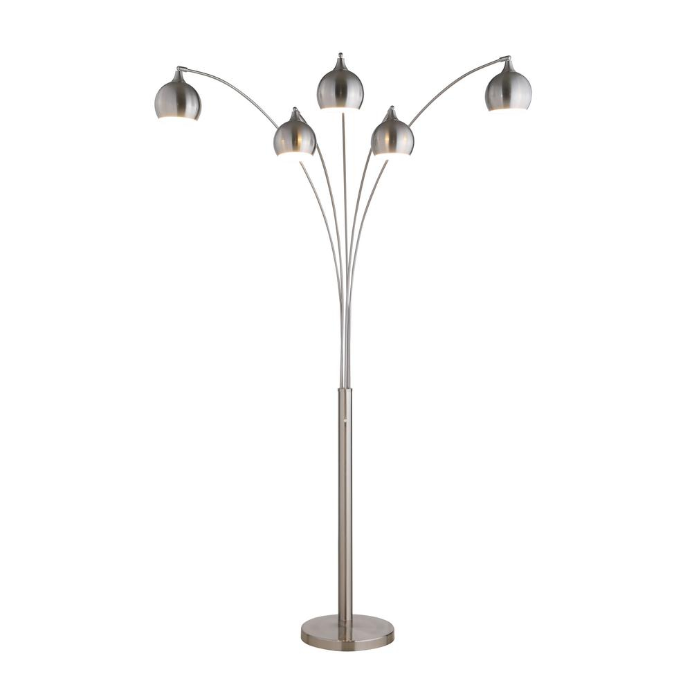 Artiva Amore 86 In Brushed Nickel Led Arc Floor Lamp With Dimmer throughout measurements 1000 X 1000